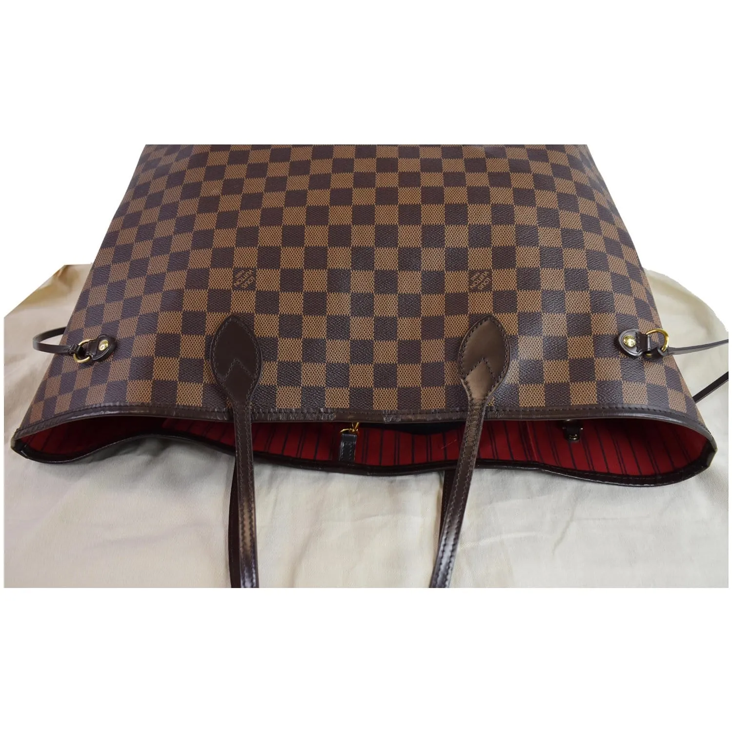 LOUIS VUITTON Neverfull GM Damier Ebene Tote Shoulder Bag Brown