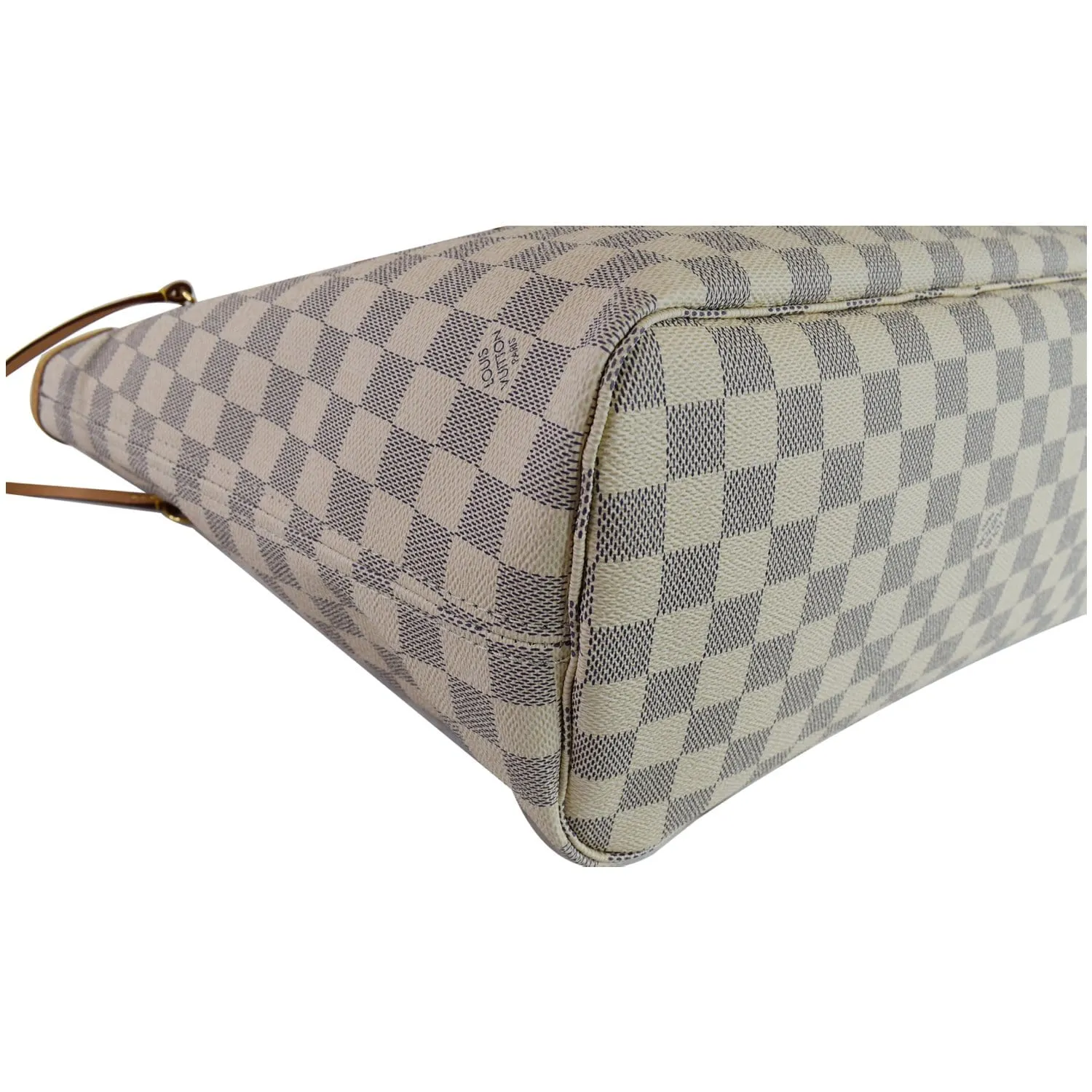 LOUIS VUITTON  Neverfull MM Damier Azur Tote Shoulder Bag White