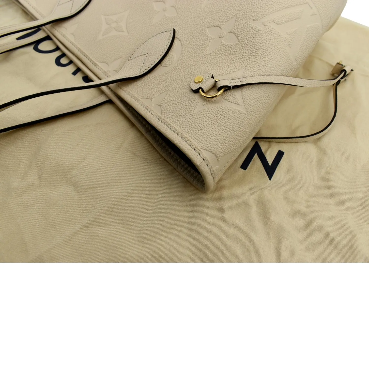 LOUIS VUITTON  Neverfull MM Monogram Empreinte Tote Bag Tourterelle  - Hot Deals
