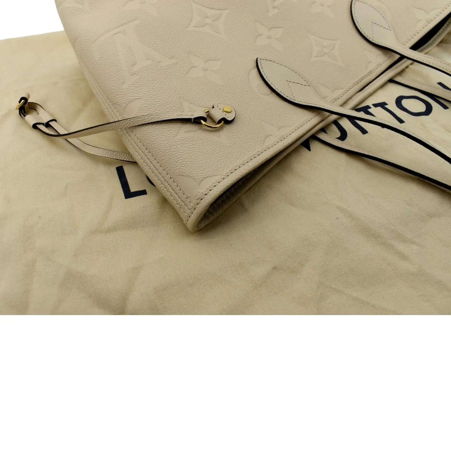 LOUIS VUITTON  Neverfull MM Monogram Empreinte Tote Bag Tourterelle  - Hot Deals