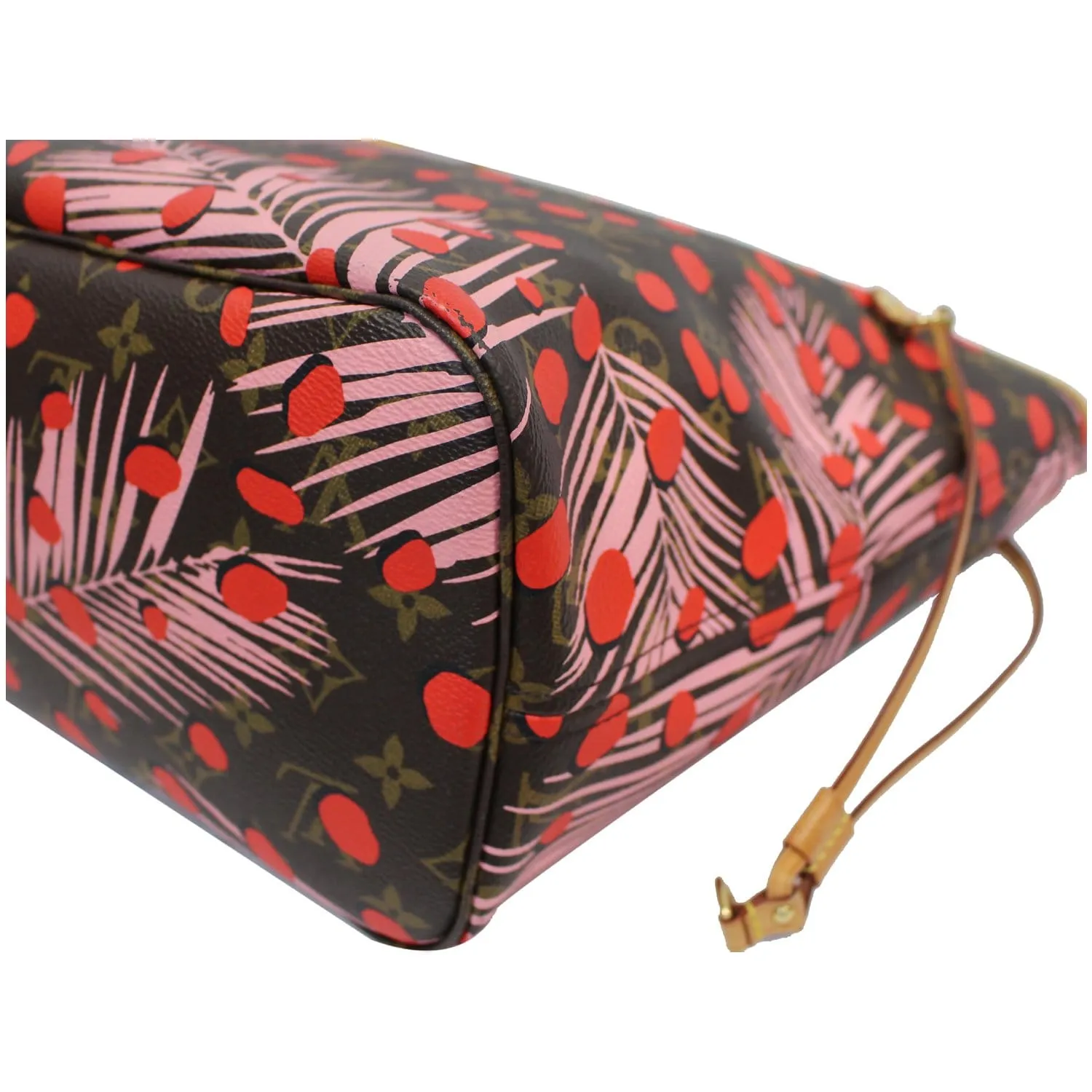 LOUIS VUITTON Neverfull MM Monogram Jungle Dot Shoulder Bag Brown - 25% OFF