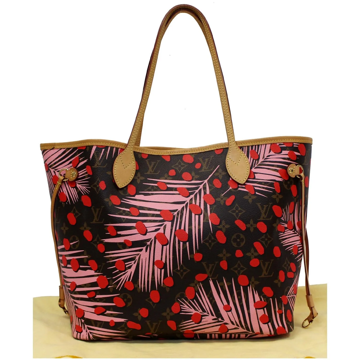 LOUIS VUITTON Neverfull MM Monogram Jungle Dot Shoulder Bag Brown - 25% OFF