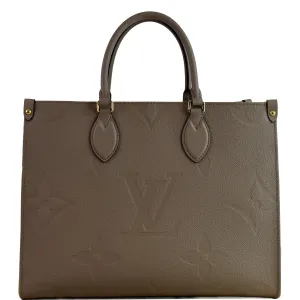 LOUIS VUITTON Onthego MM Monogram Empreinte Shoulder Bag Tourterelle - 15% OFF