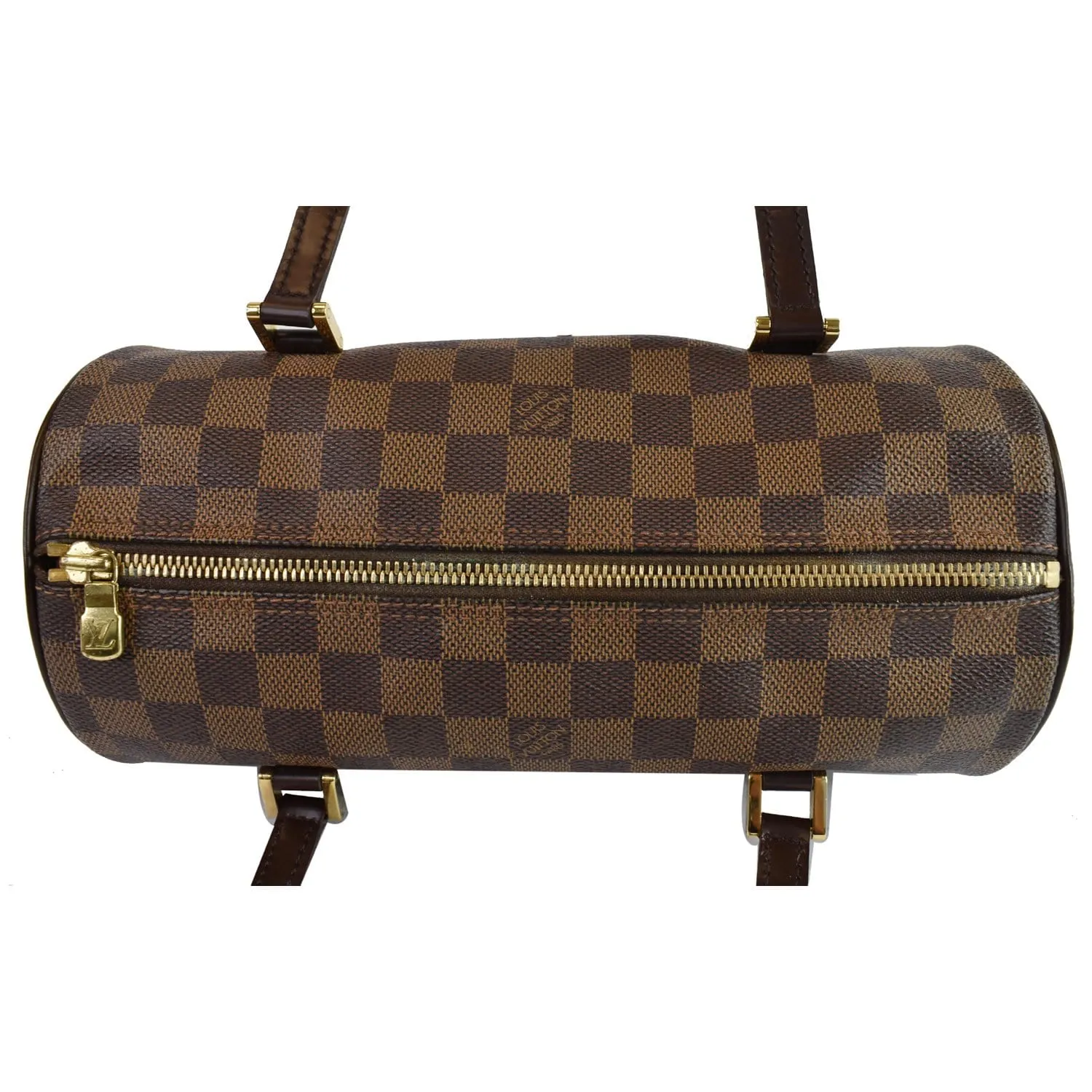 LOUIS VUITTON Papillon Damier Ebene Shoulder Bag Brown