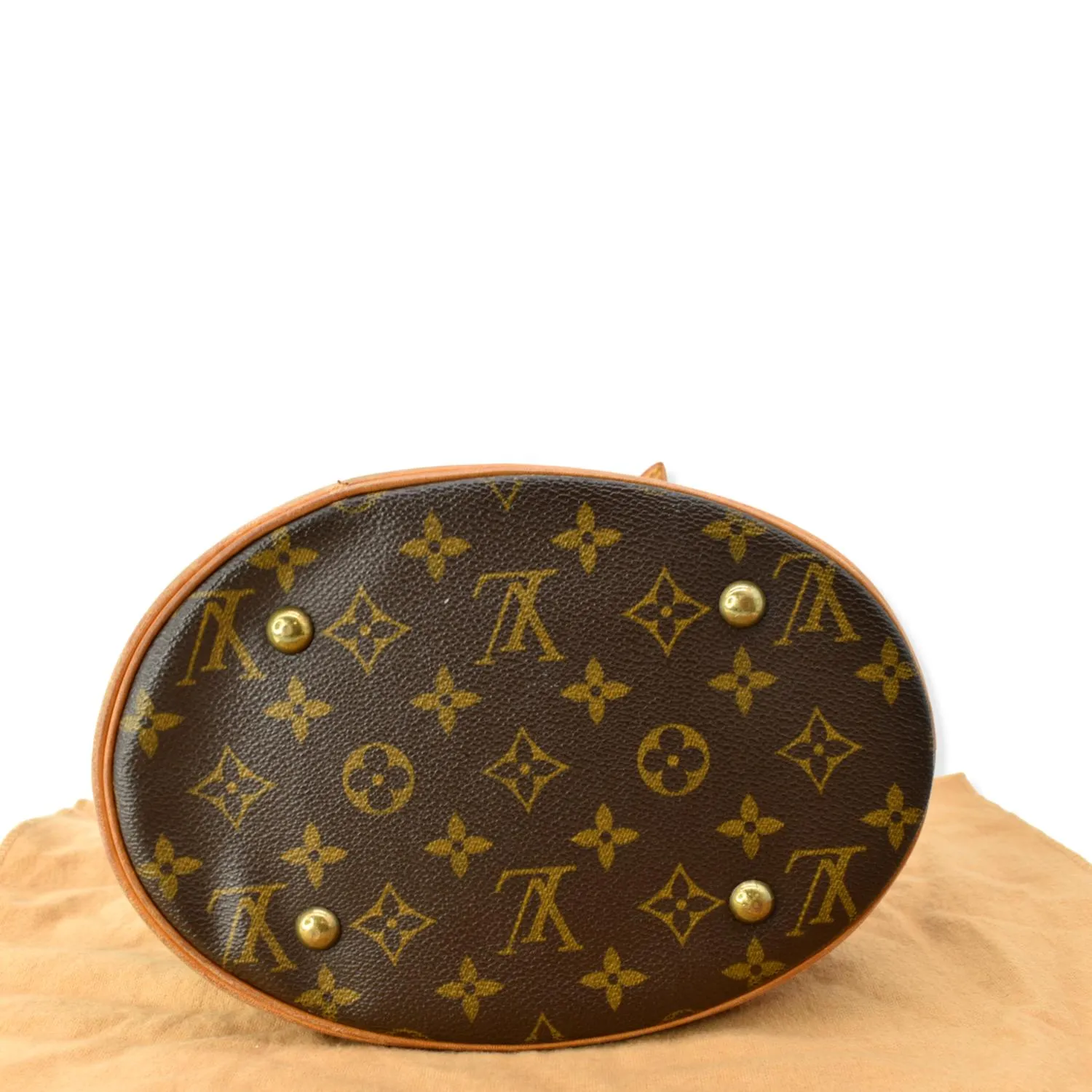 LOUIS VUITTON Petit Bucket Monogram Canvas Shoulder Bag Brown