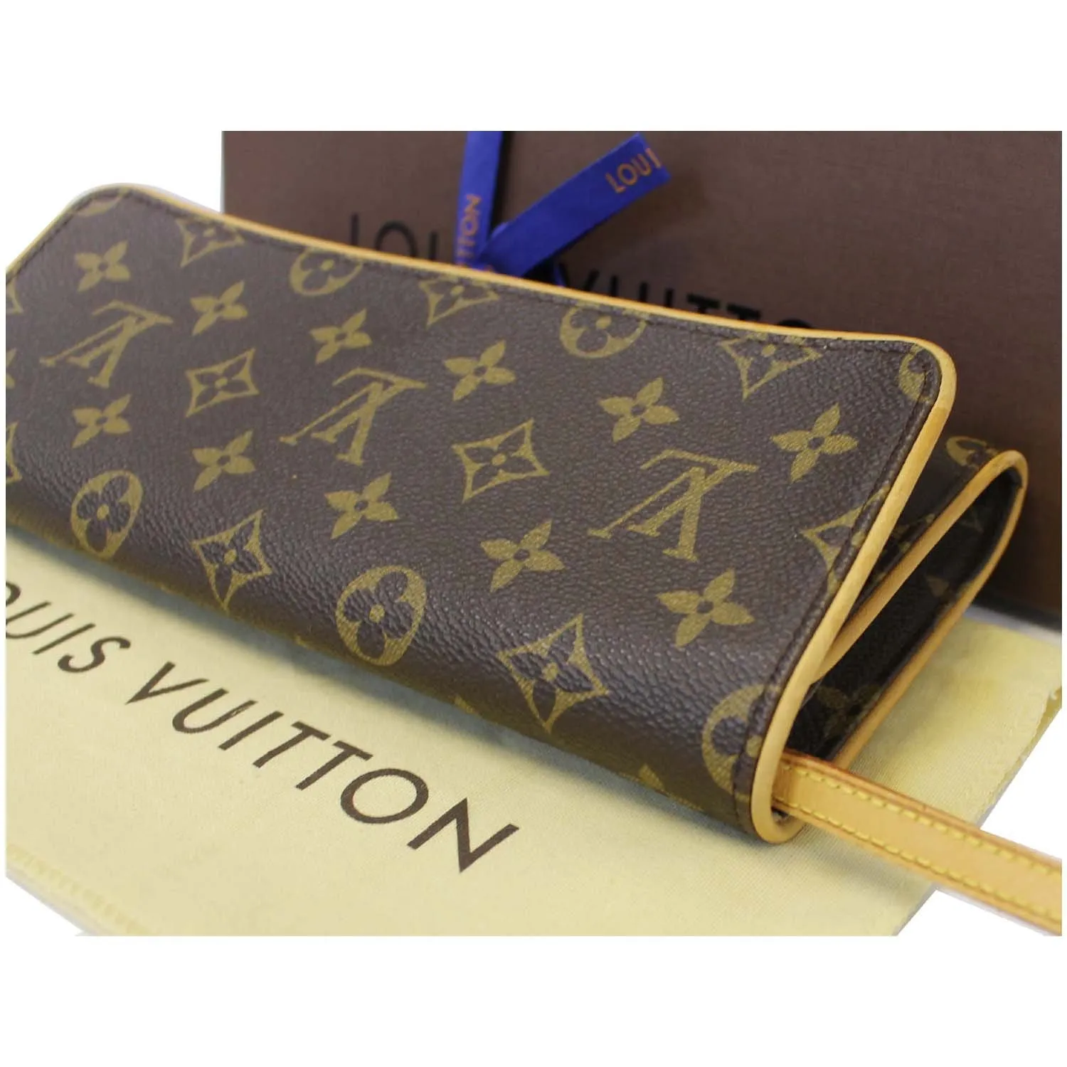 LOUIS VUITTON Pochette Twin GM Monogram Canvas Shoulder Bag Brown