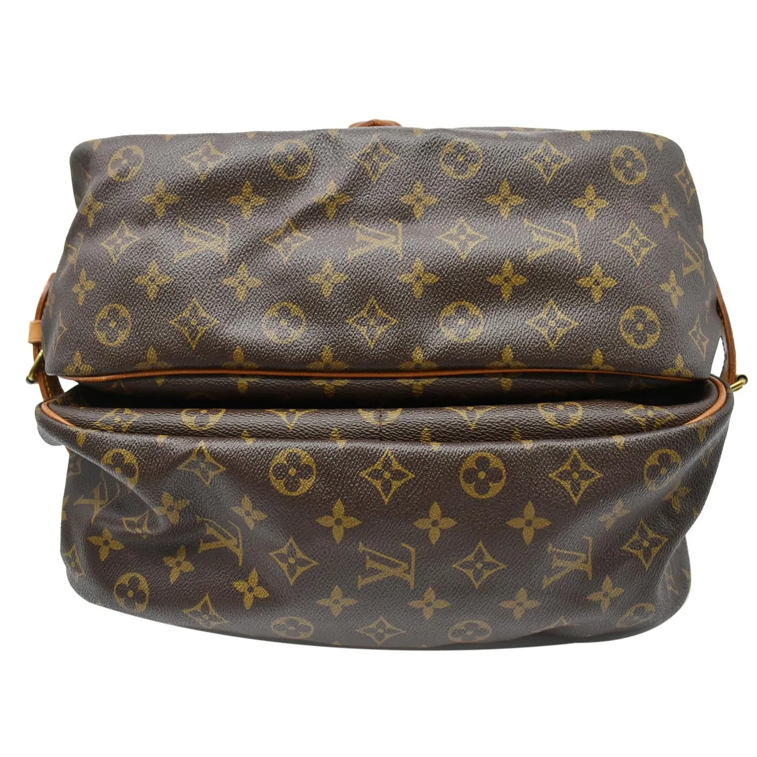 LOUIS VUITTON Saumur 35 Monogram Canvas Shoulder Bag Brown
