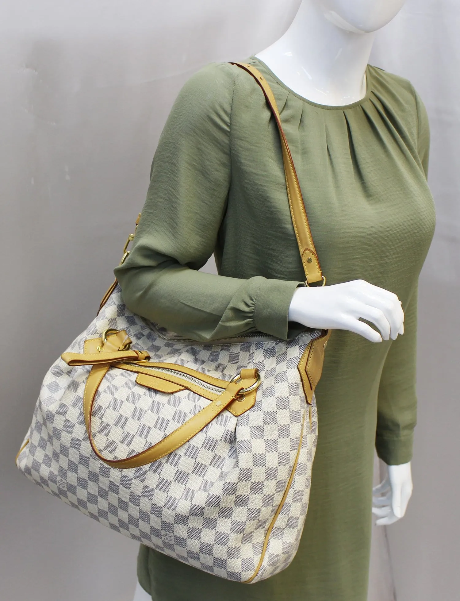 LOUIS VUITTON Shoulder Bag Used  Evora MM Damier Azur Tote
