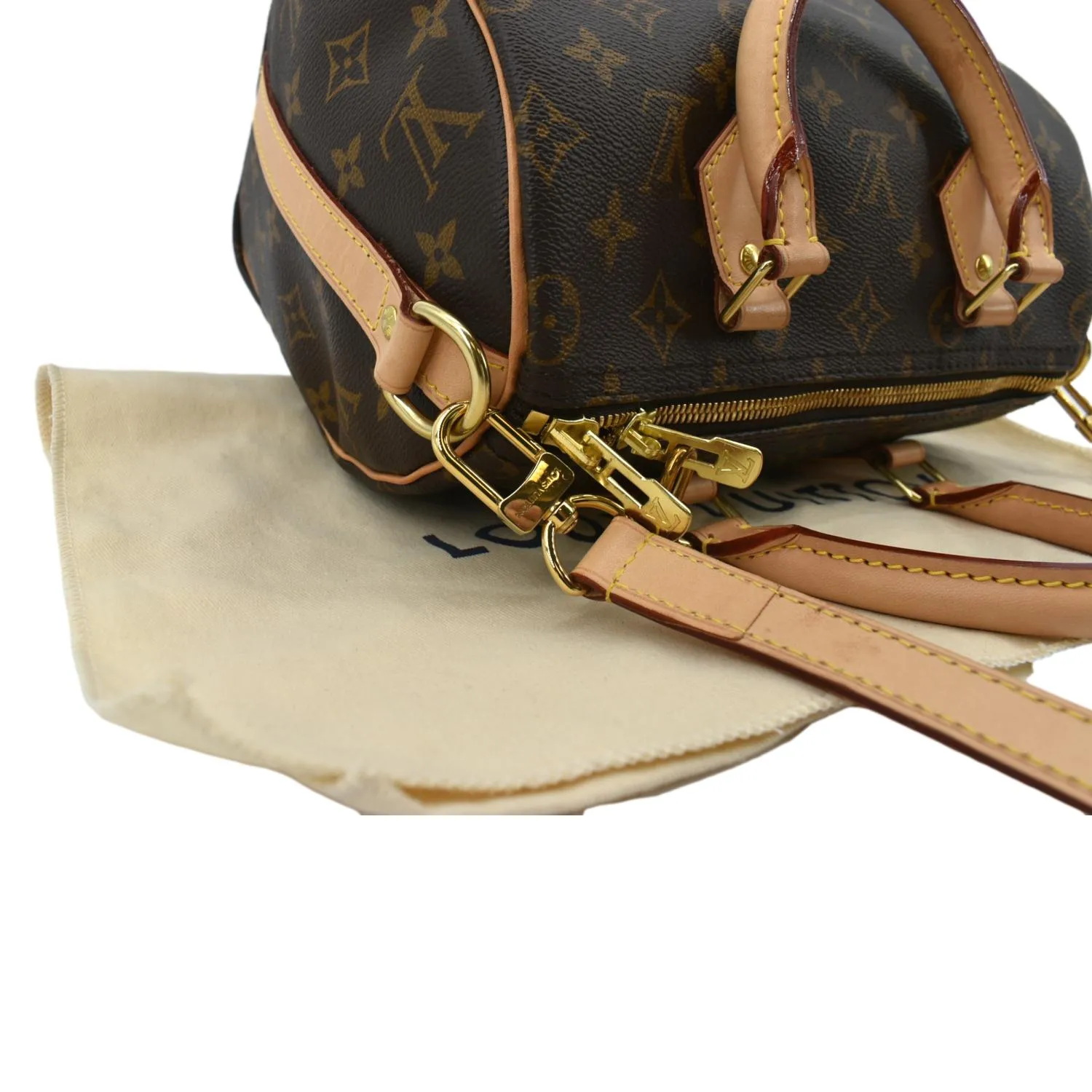 LOUIS VUITTON Speedy 25 Bandouliere Monogram Canvas Shoulder Bag Brown