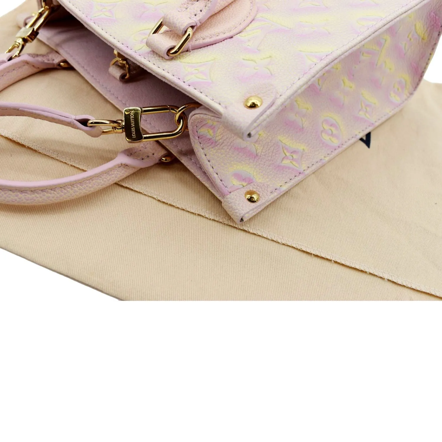 LOUIS VUITTON Stardust Onthego PM Monogram Empreinte Shoulder Bag Light Pink