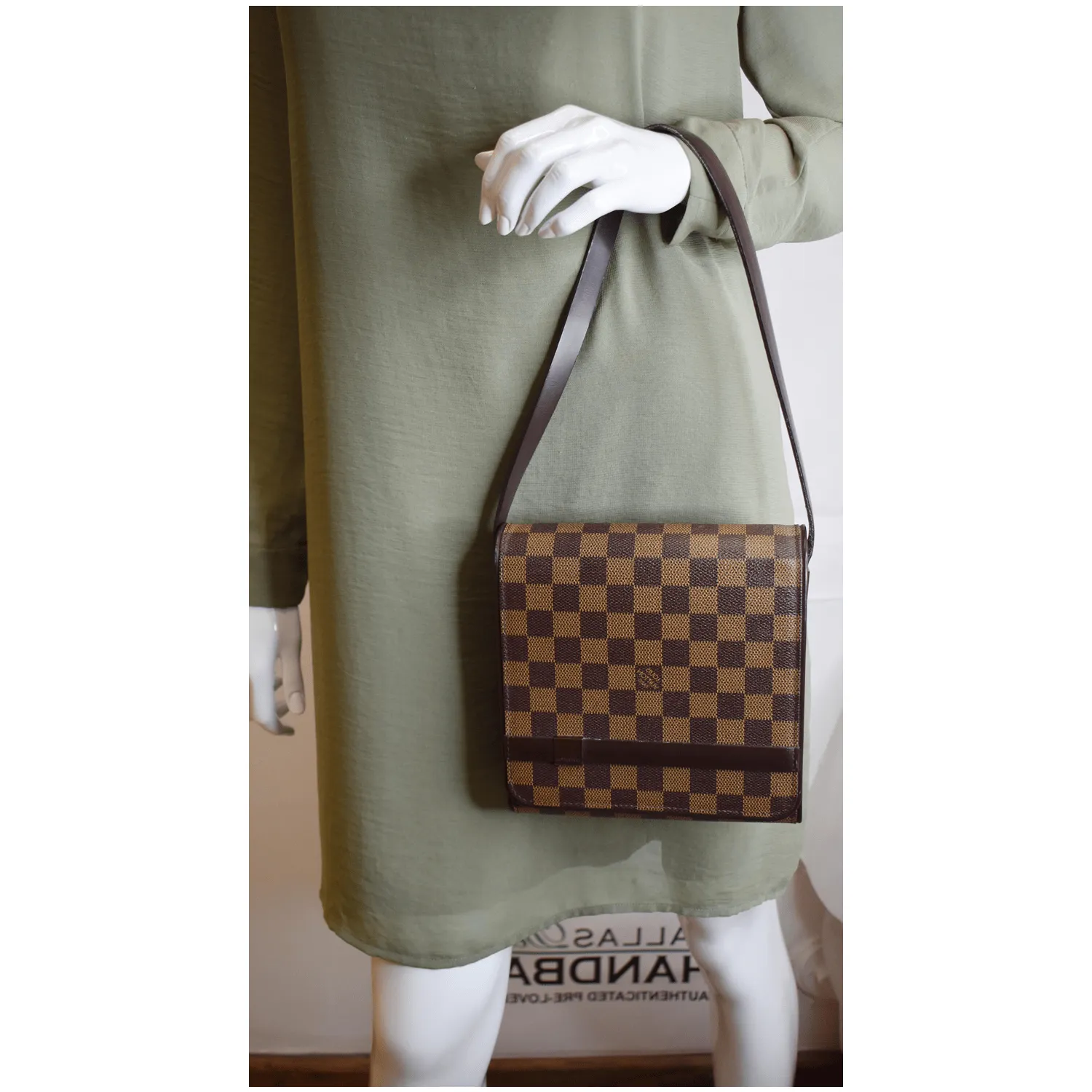 LOUIS VUITTON Tribeca Mini Damier Ebene Shoulder Bag Brown