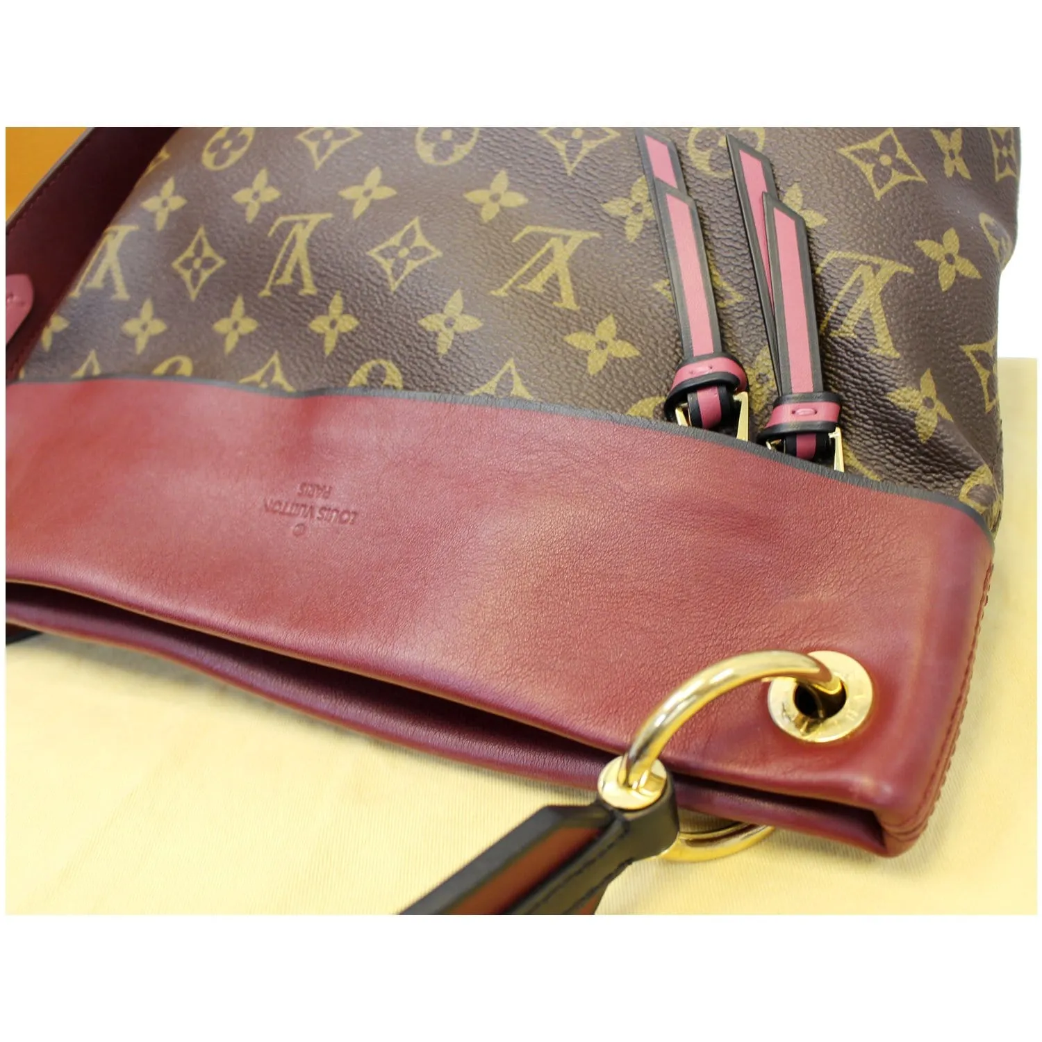 LOUIS VUITTON Tuileries Besace Monogram Canvas Shoulder Bag Rose Bruyere