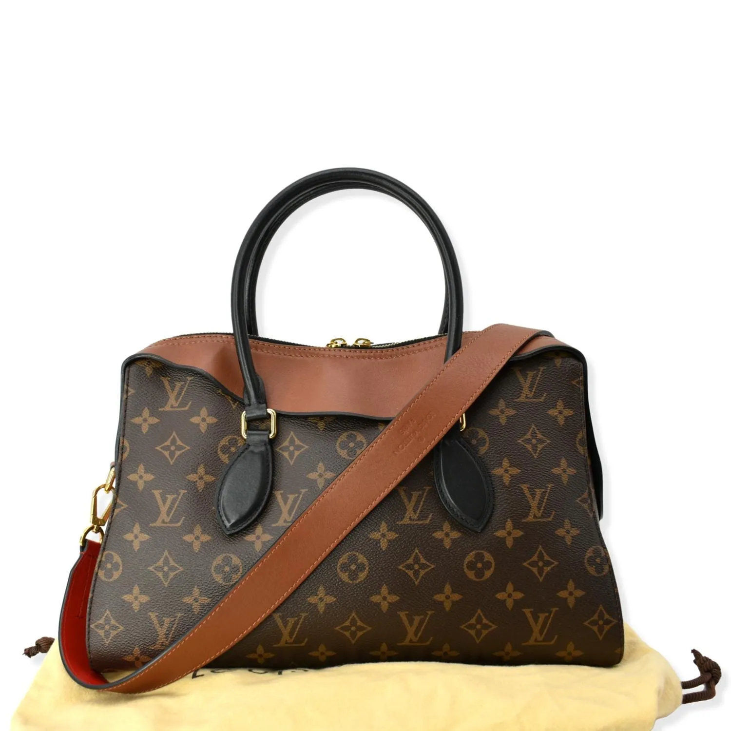 LOUIS VUITTON  Tuileries Monogram Canvas Shoulder Bag Caramel