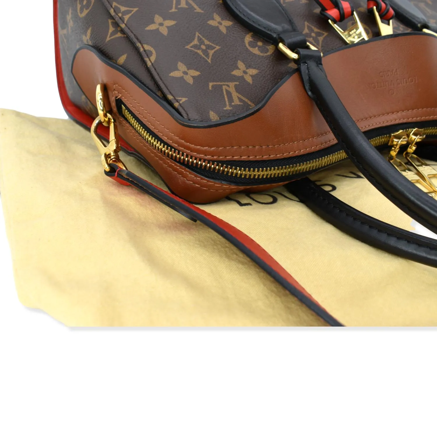 LOUIS VUITTON  Tuileries Monogram Canvas Shoulder Bag Caramel