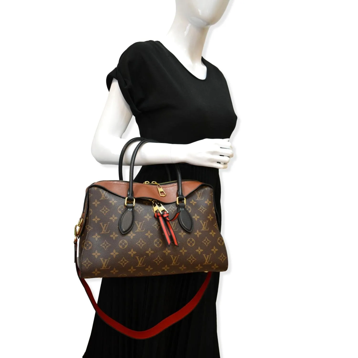 LOUIS VUITTON  Tuileries Monogram Canvas Shoulder Bag Caramel