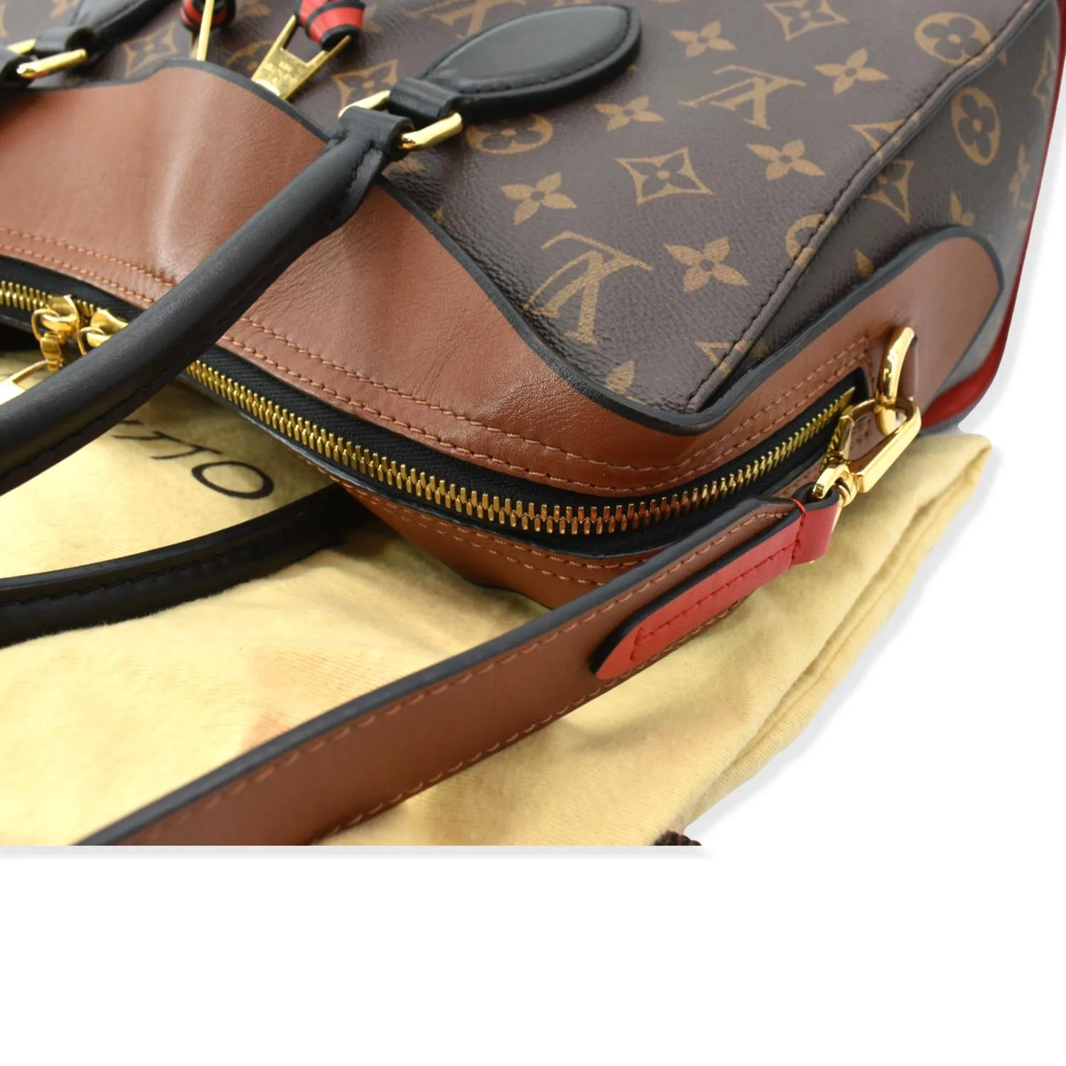 LOUIS VUITTON  Tuileries Monogram Canvas Shoulder Bag Caramel