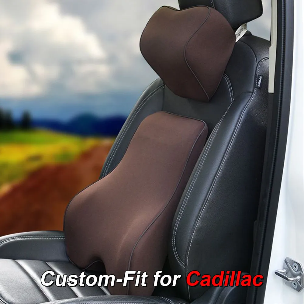 Lumbar Support Cushion for Car and Headrest Neck Pillow Kit, Custom-Fit For Car, Ergonomically Design for Car Seat, Car Accessories WACA254
