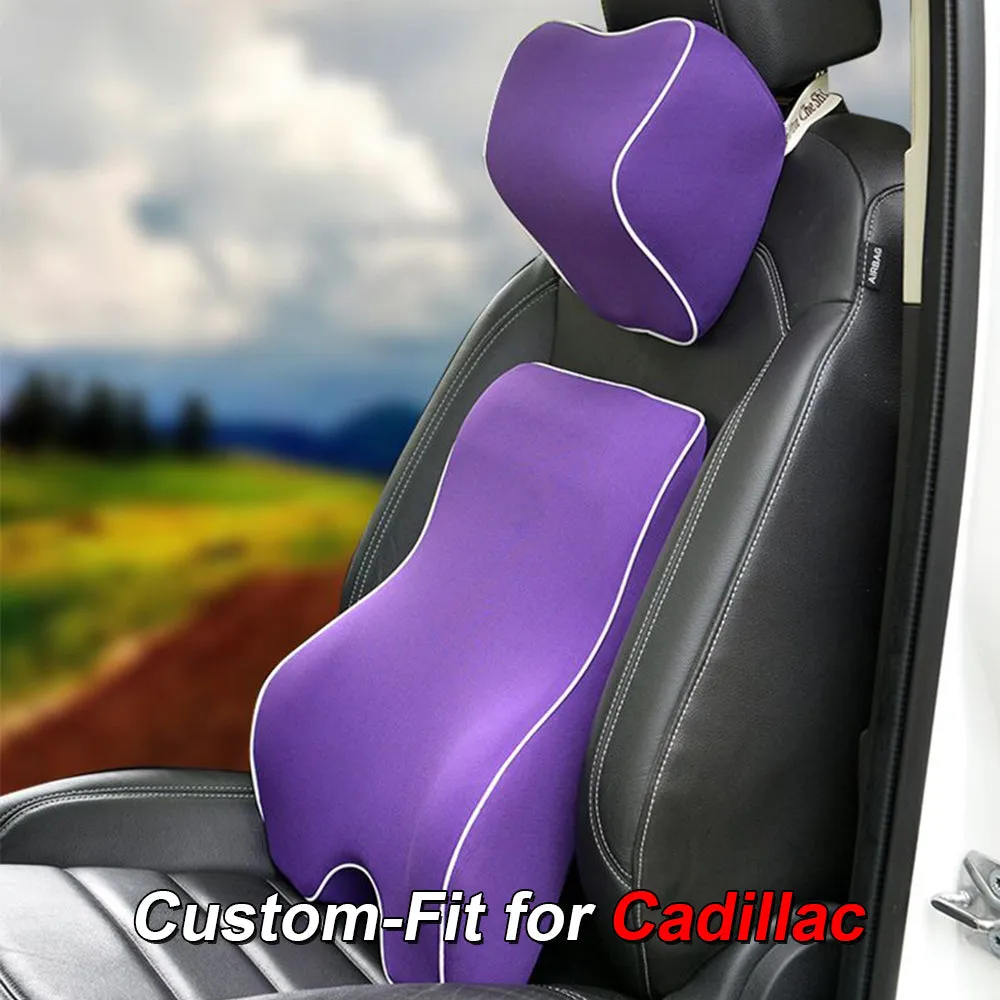 Lumbar Support Cushion for Car and Headrest Neck Pillow Kit, Custom-Fit For Car, Ergonomically Design for Car Seat, Car Accessories WACA254
