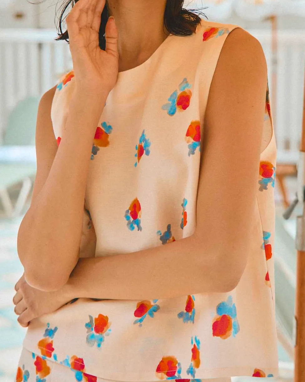 Luna Top in Watercolor Floral