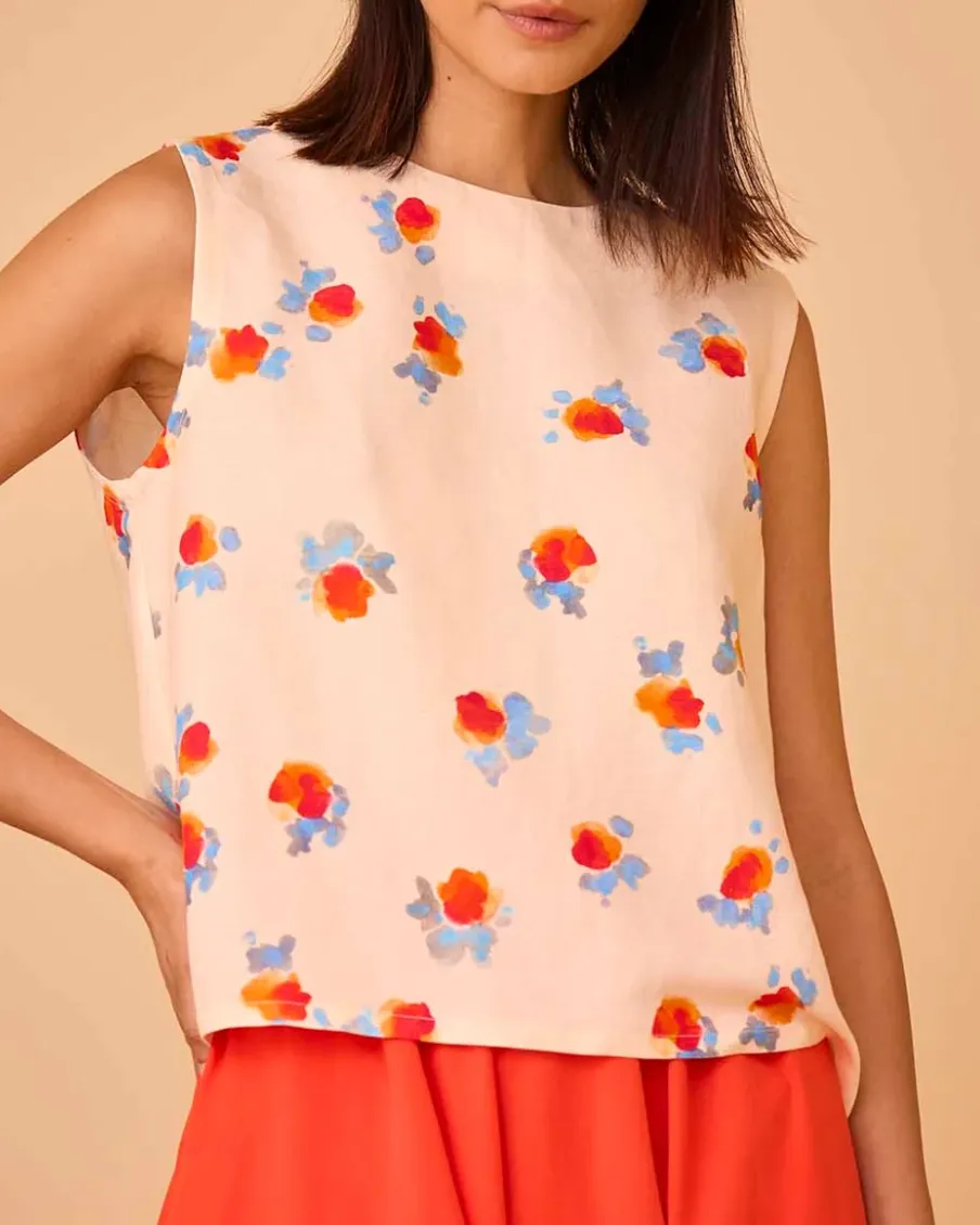 Luna Top in Watercolor Floral