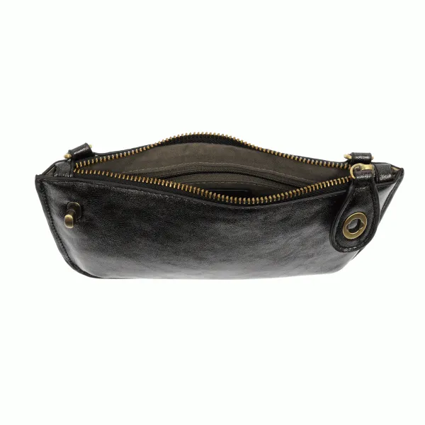 Lustre Lux Crossbody Wristlet Clutch - Black