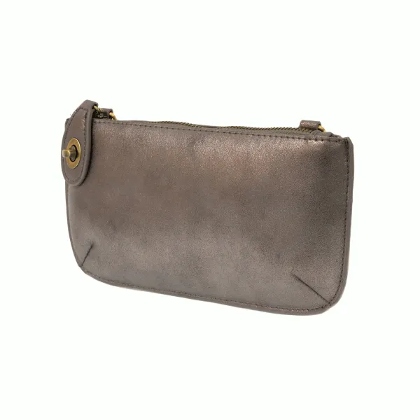Lustre Lux Crossbody Wristlet Clutch - Gunmetal