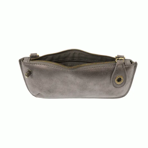 Lustre Lux Crossbody Wristlet Clutch - Gunmetal