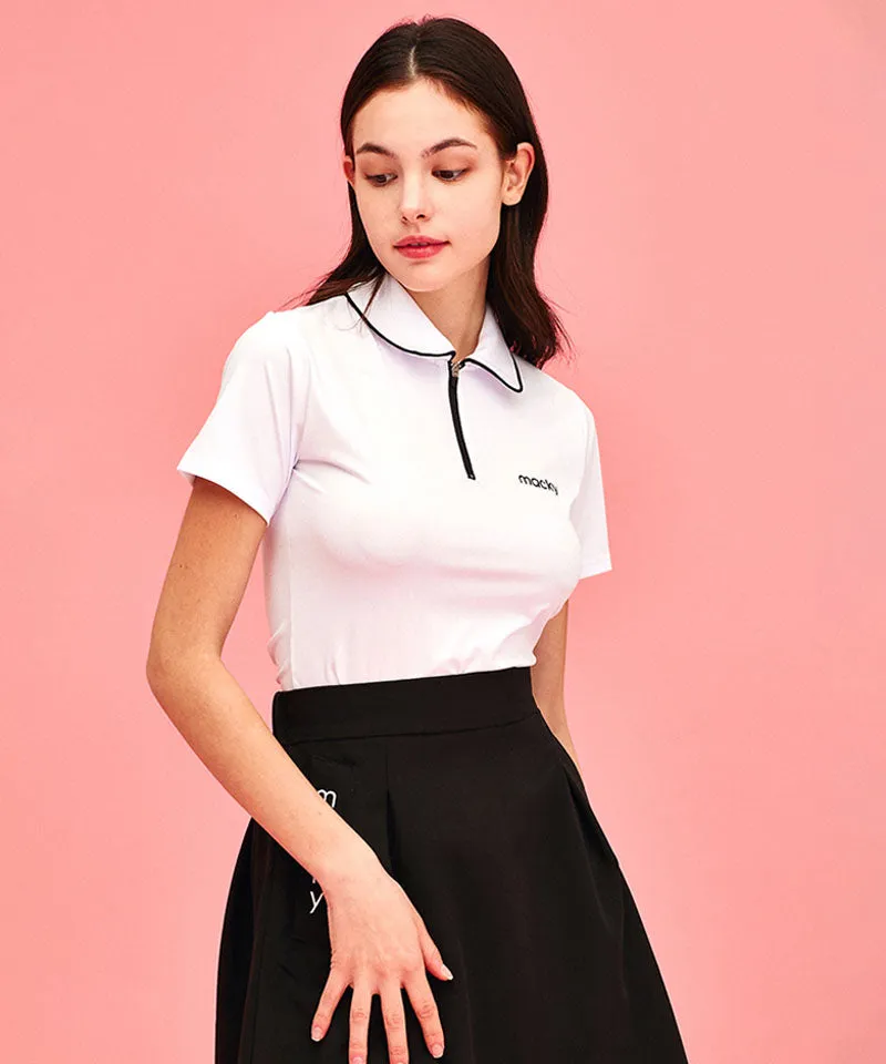 MACKY Golf: Cooling PK Zip-Up T-Shirt - White