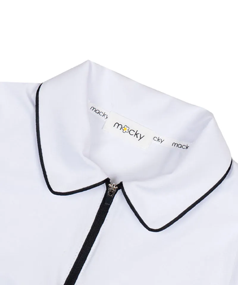 MACKY Golf: Cooling PK Zip-Up T-Shirt - White