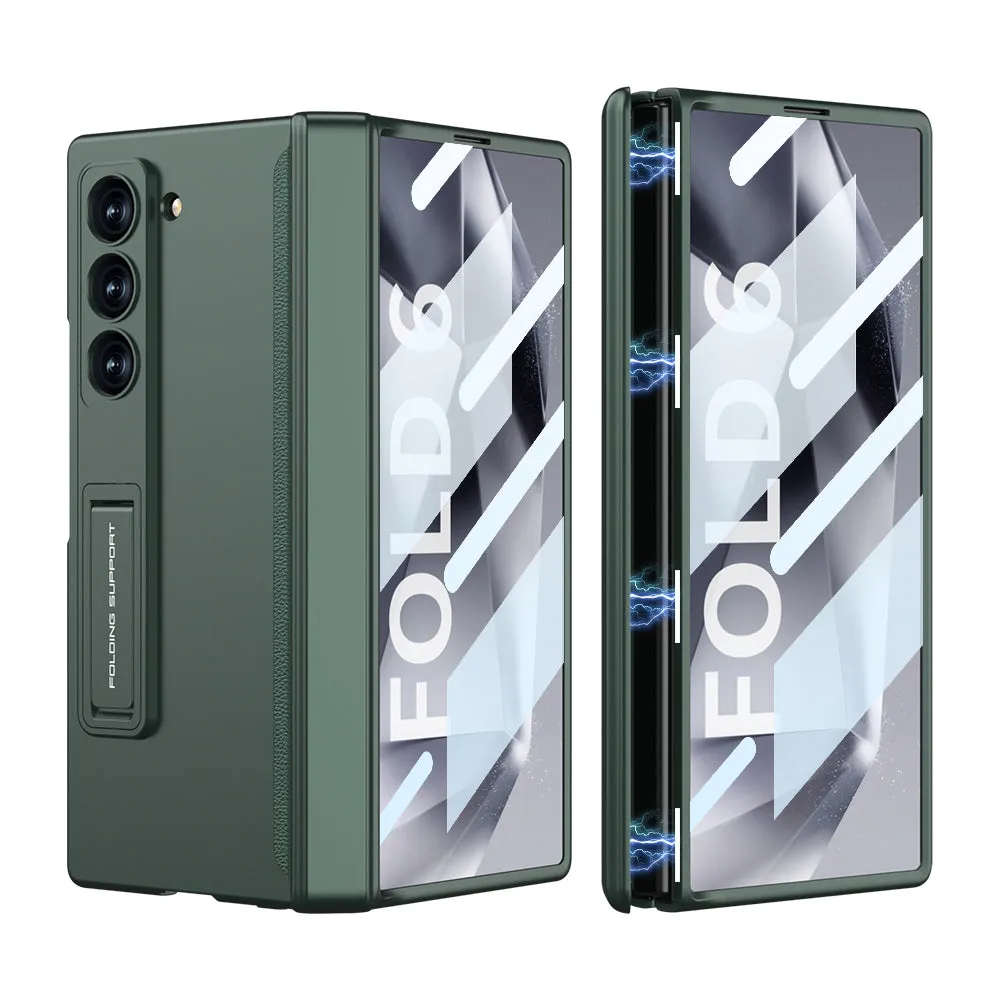 Magnetic Hinge Bracket Shockproof Phone Case With Back Screen Protector For Samsung Galaxy Z Fold6