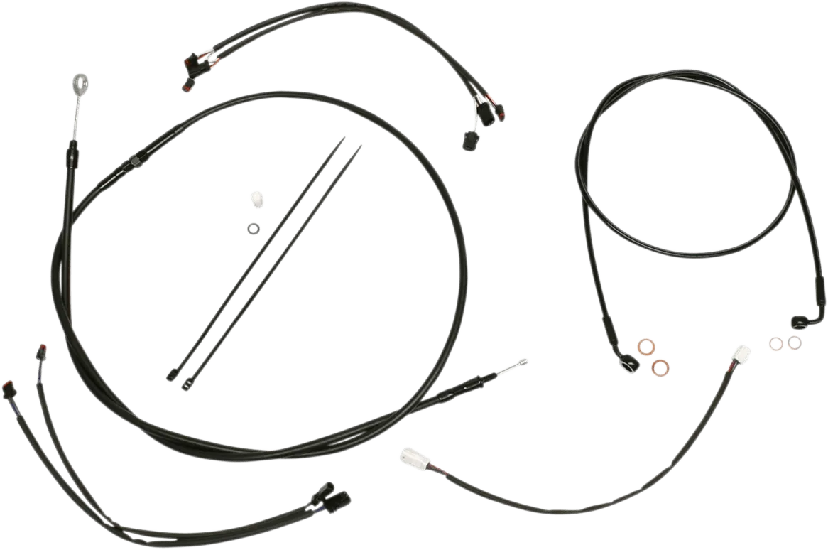 Magnum 486771 Black Vinyl XR Handlebar Installation Kit with Black Fittings for 12-14in. Ape