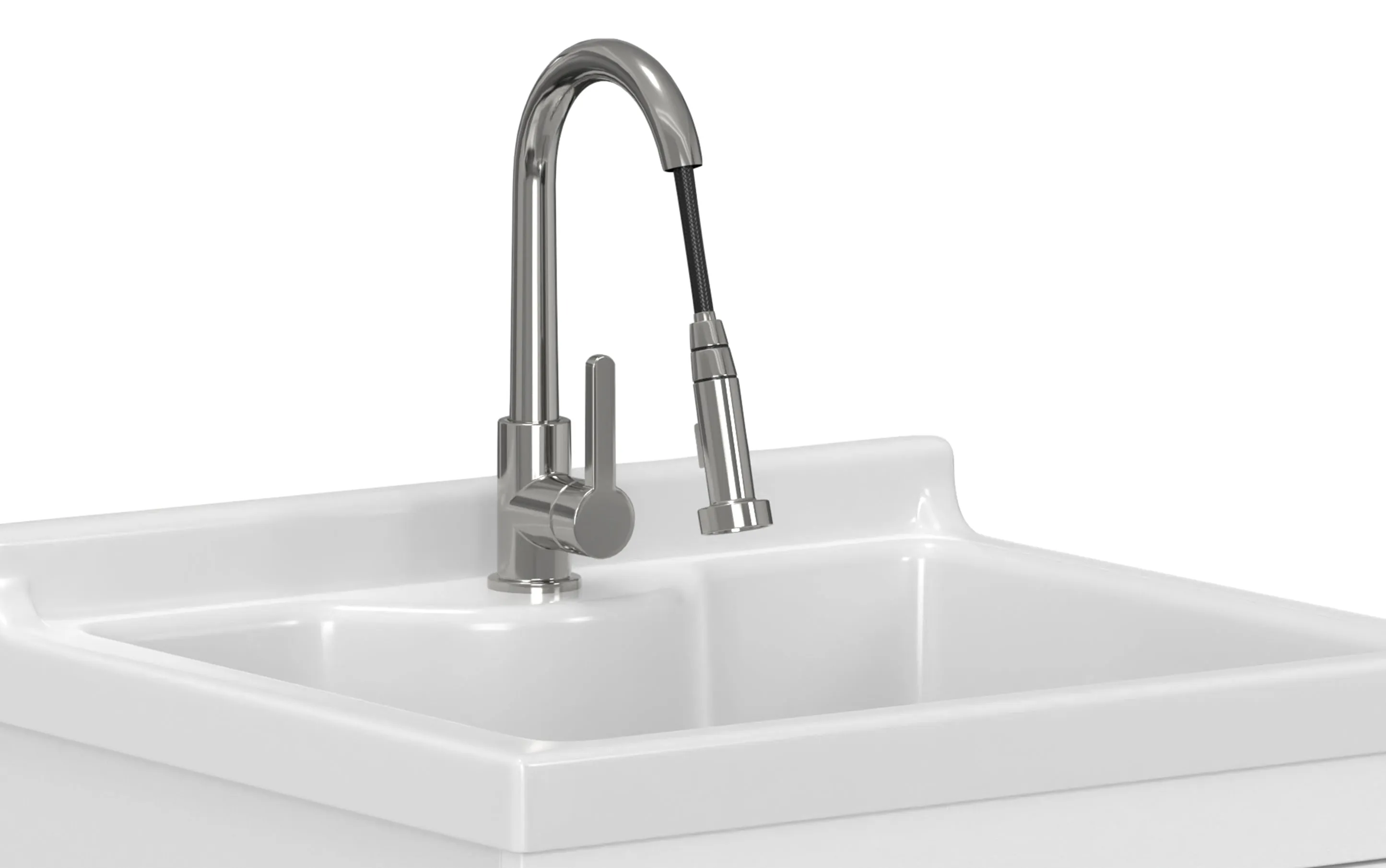 Maile All-In-One 24-inch Laundry Utility Sink and Cabinet with ABS Sink