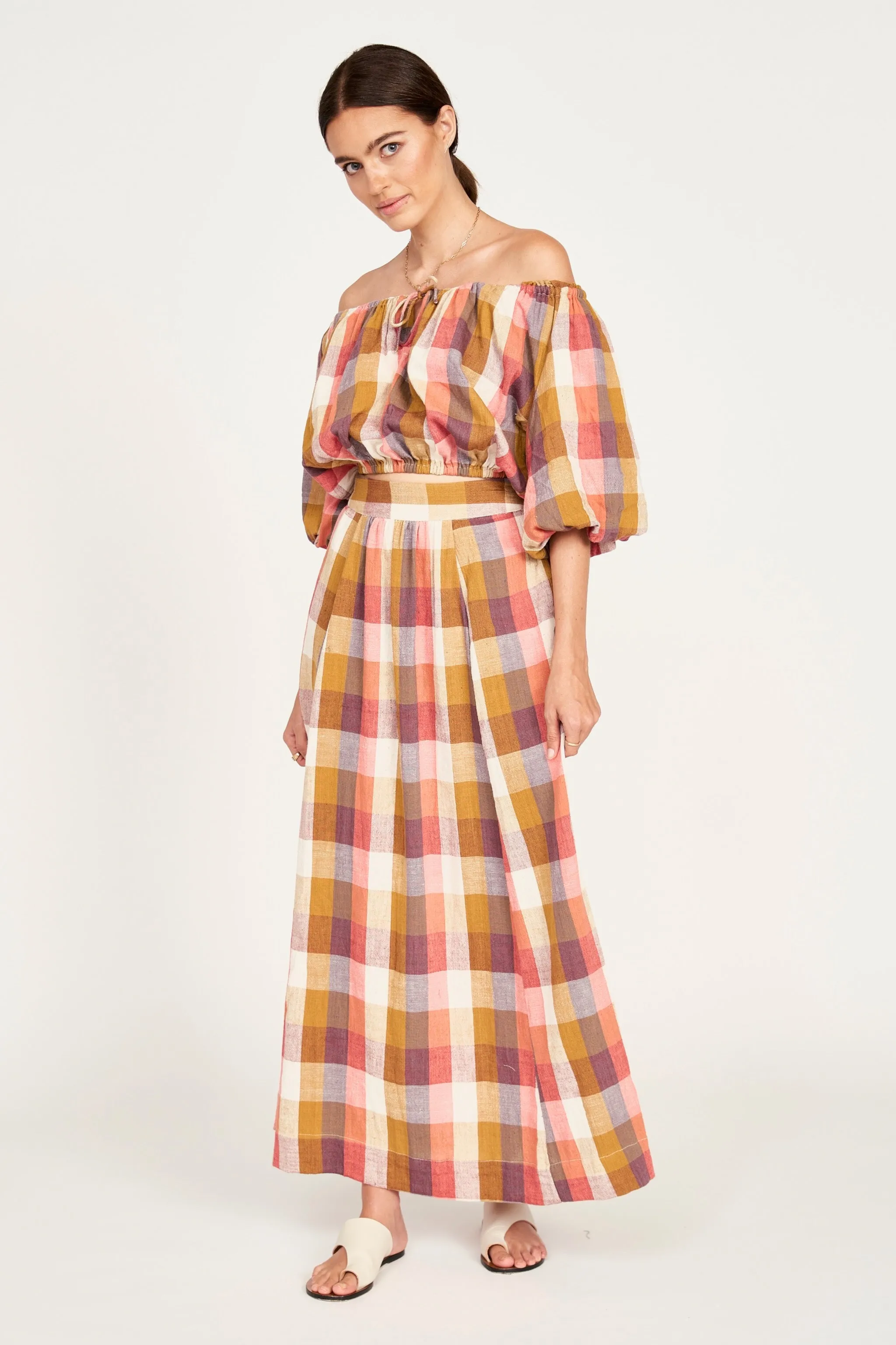 Marion Skirt in Sunset Plaid