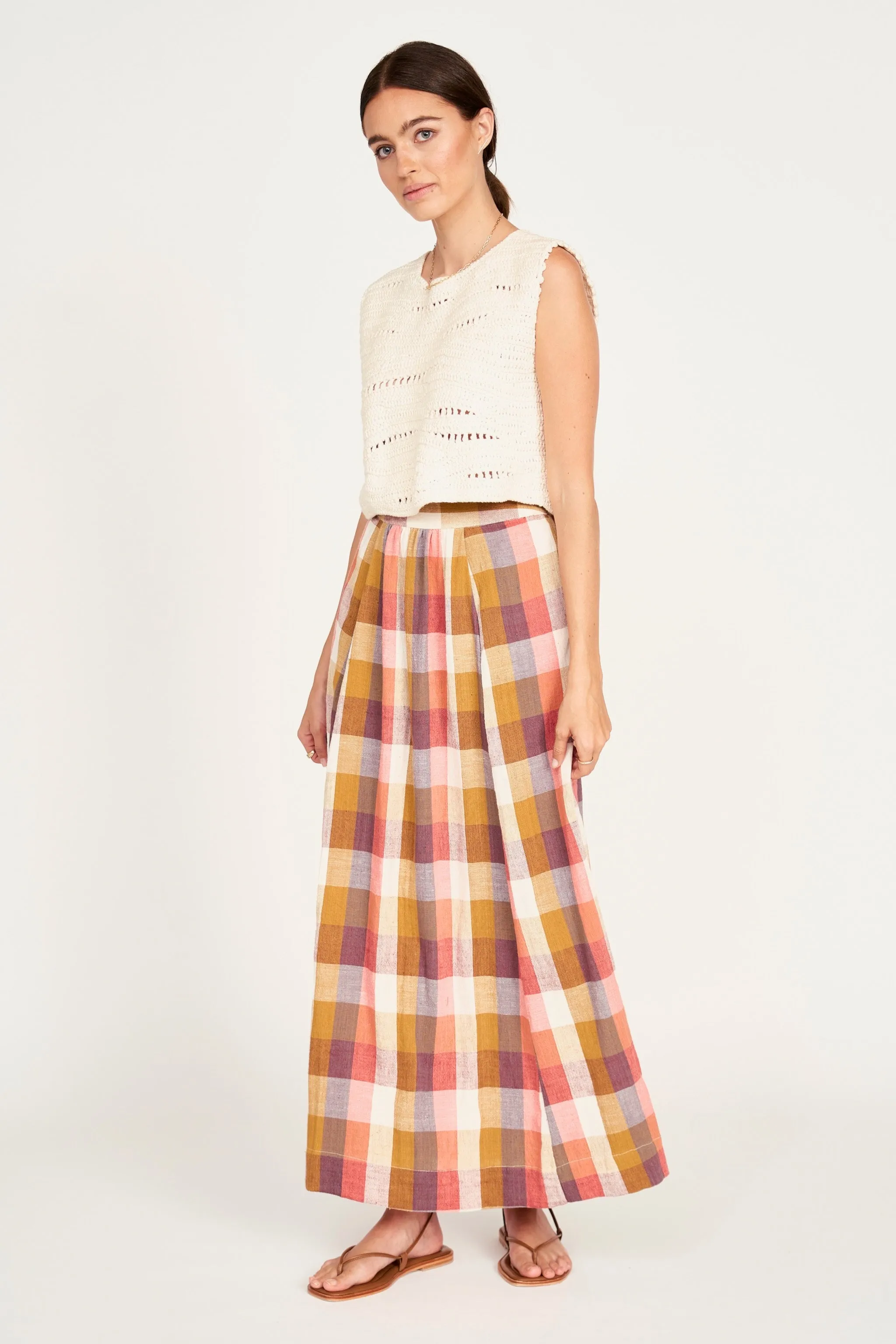 Marion Skirt in Sunset Plaid