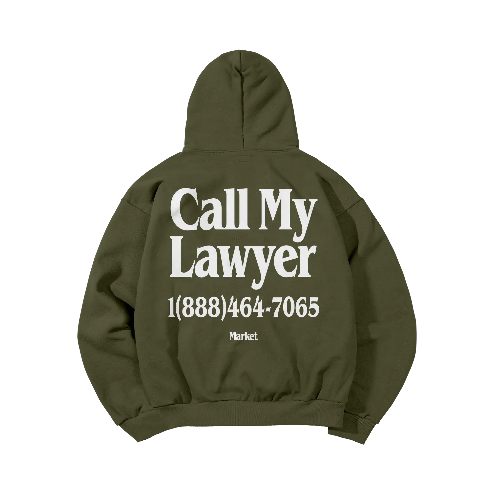 Market Call My Lawyer Hoodie 'Green'