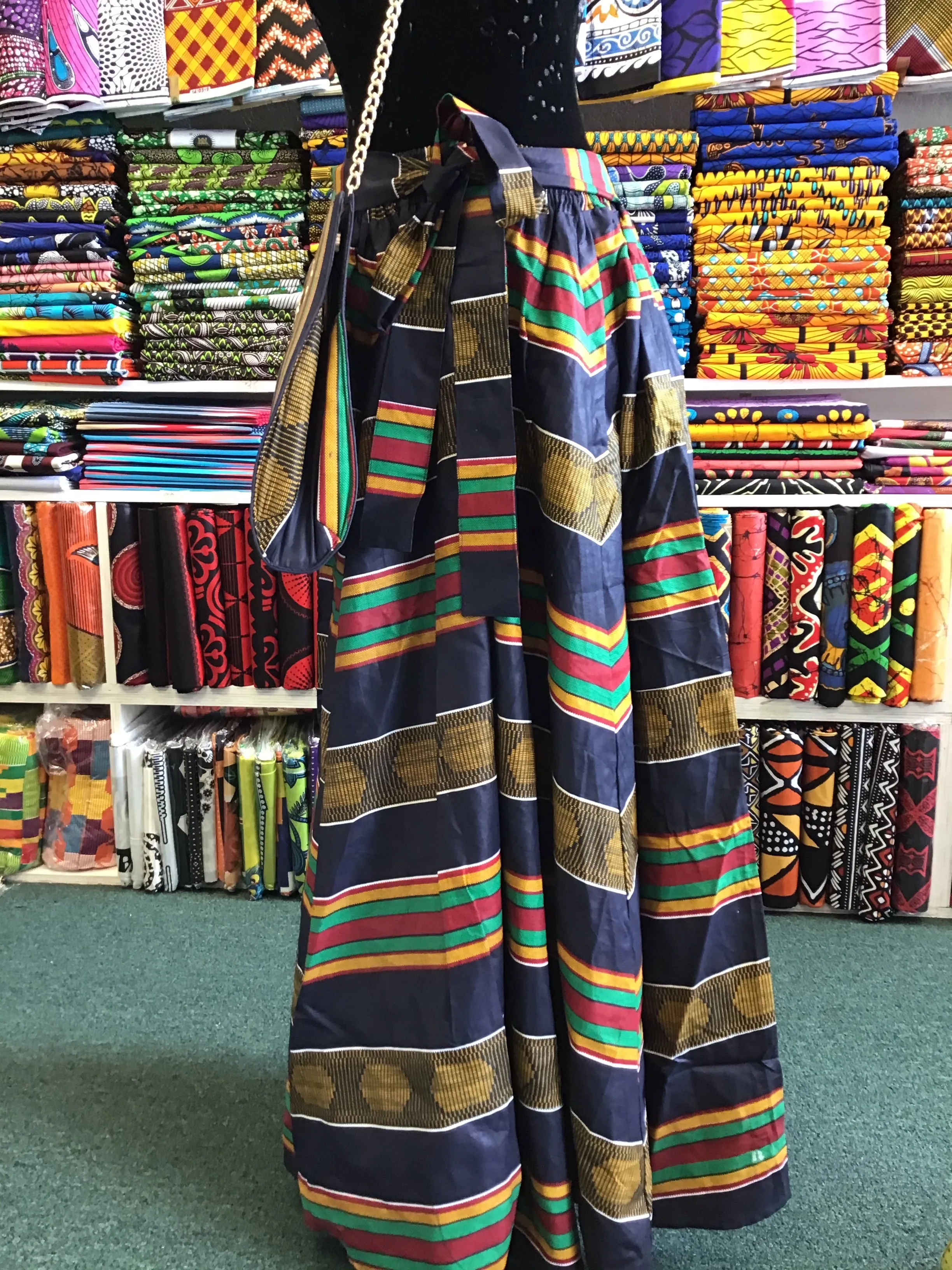 Maxi skirt-8 panel And clutch bag set