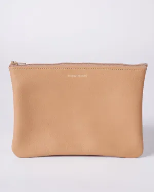 medium zip pouch - camel