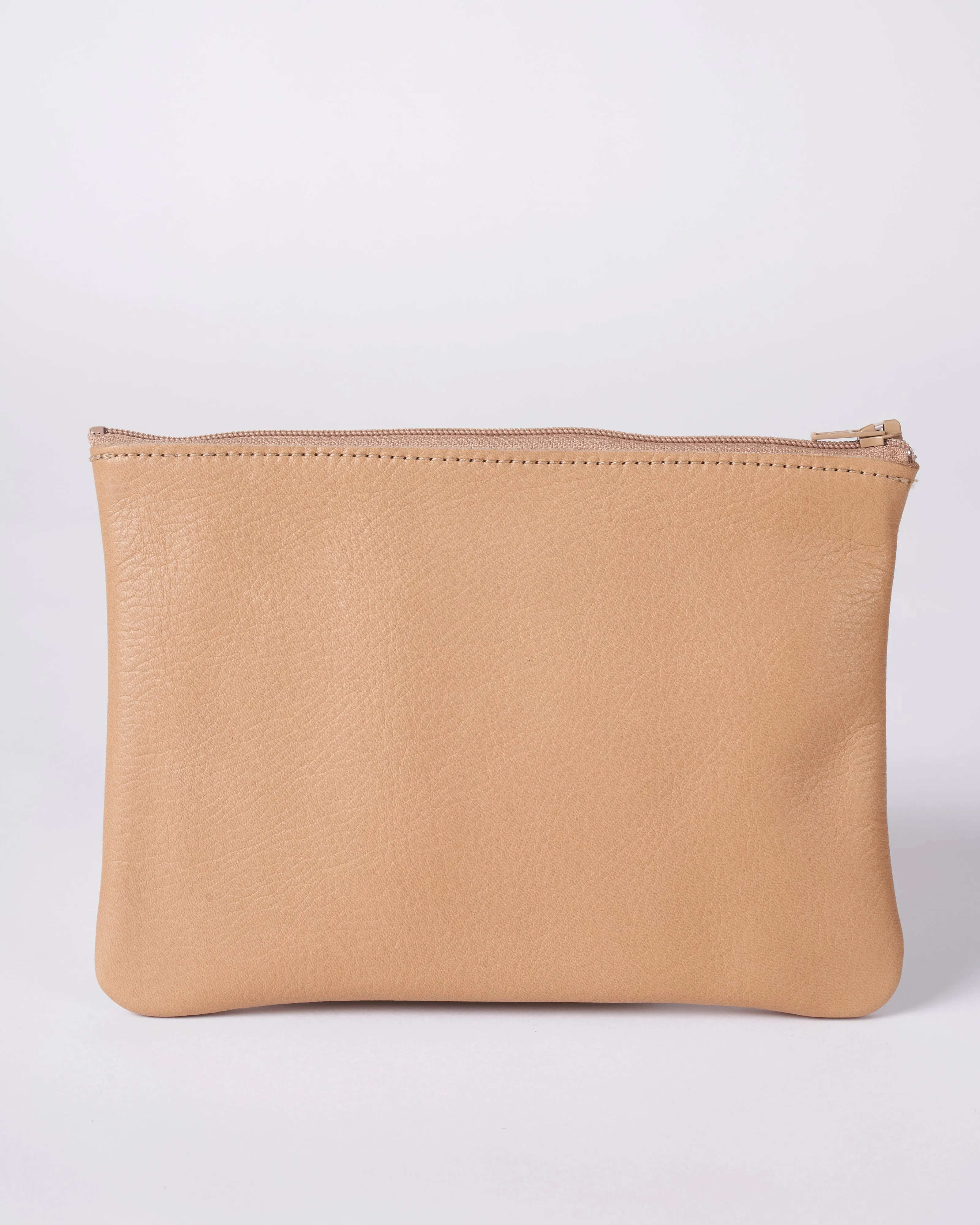 medium zip pouch - camel