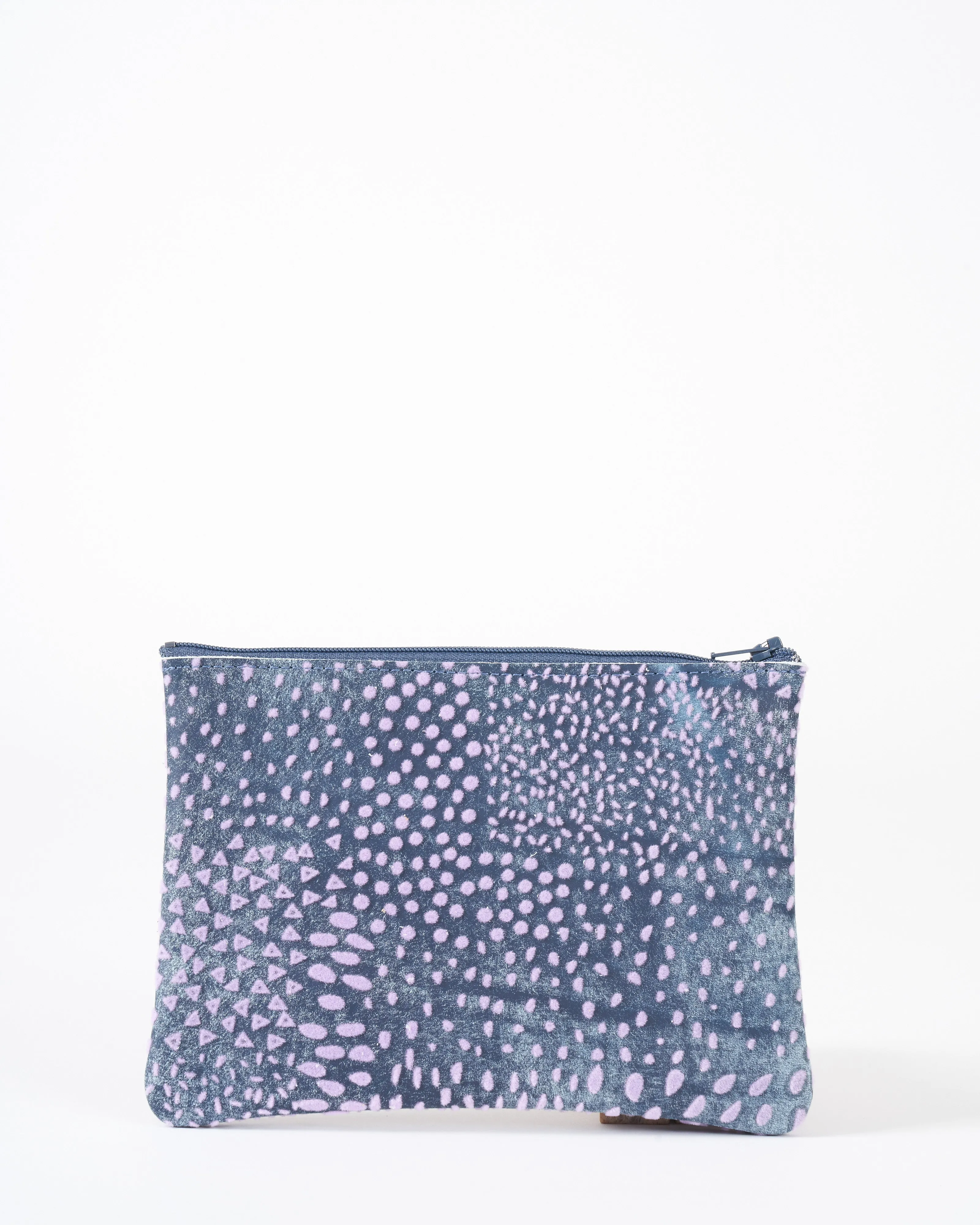 medium zip pouch - flock denim