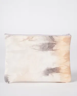 medium zip pouch - tie dye peach