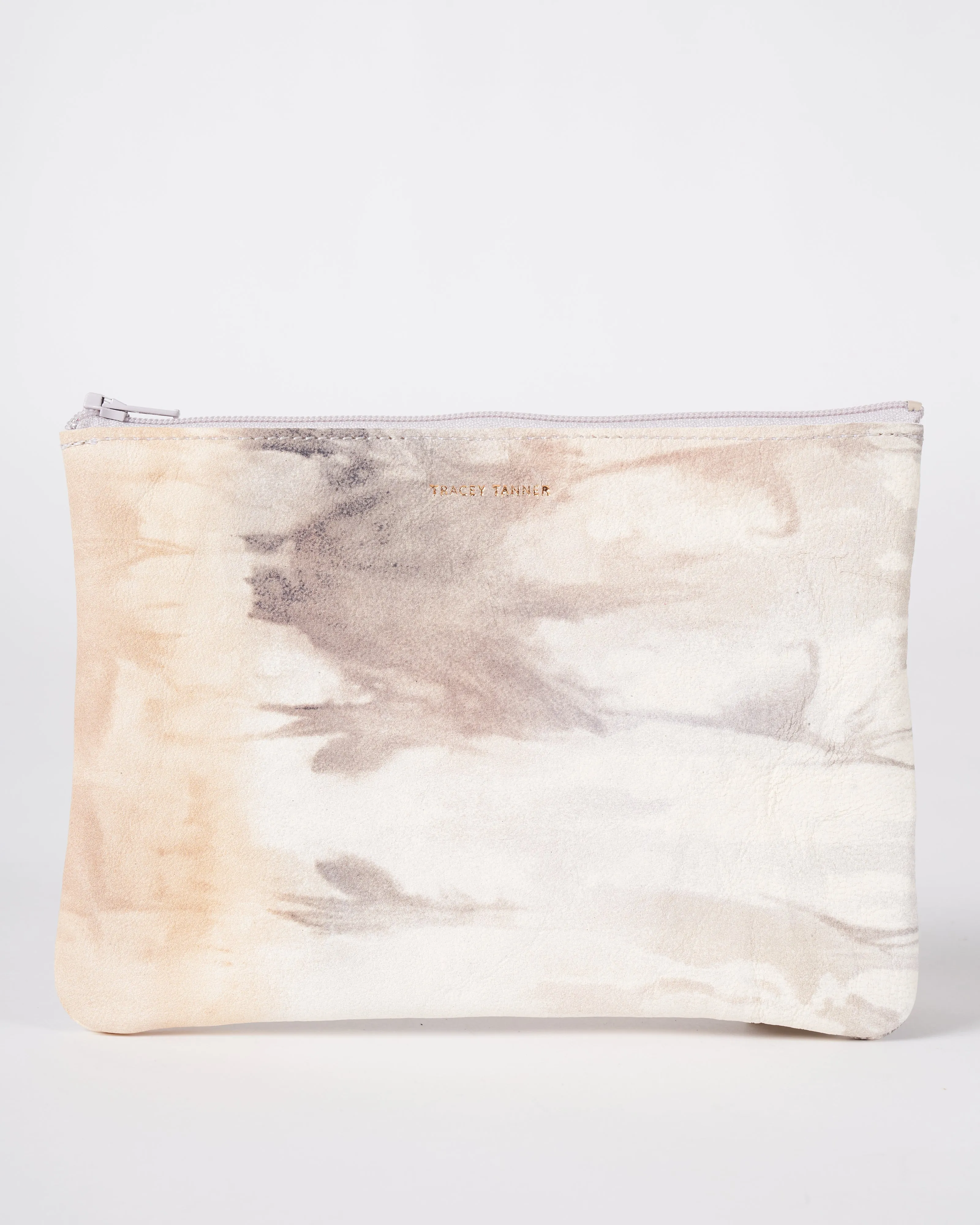 medium zip pouch - tie dye peach