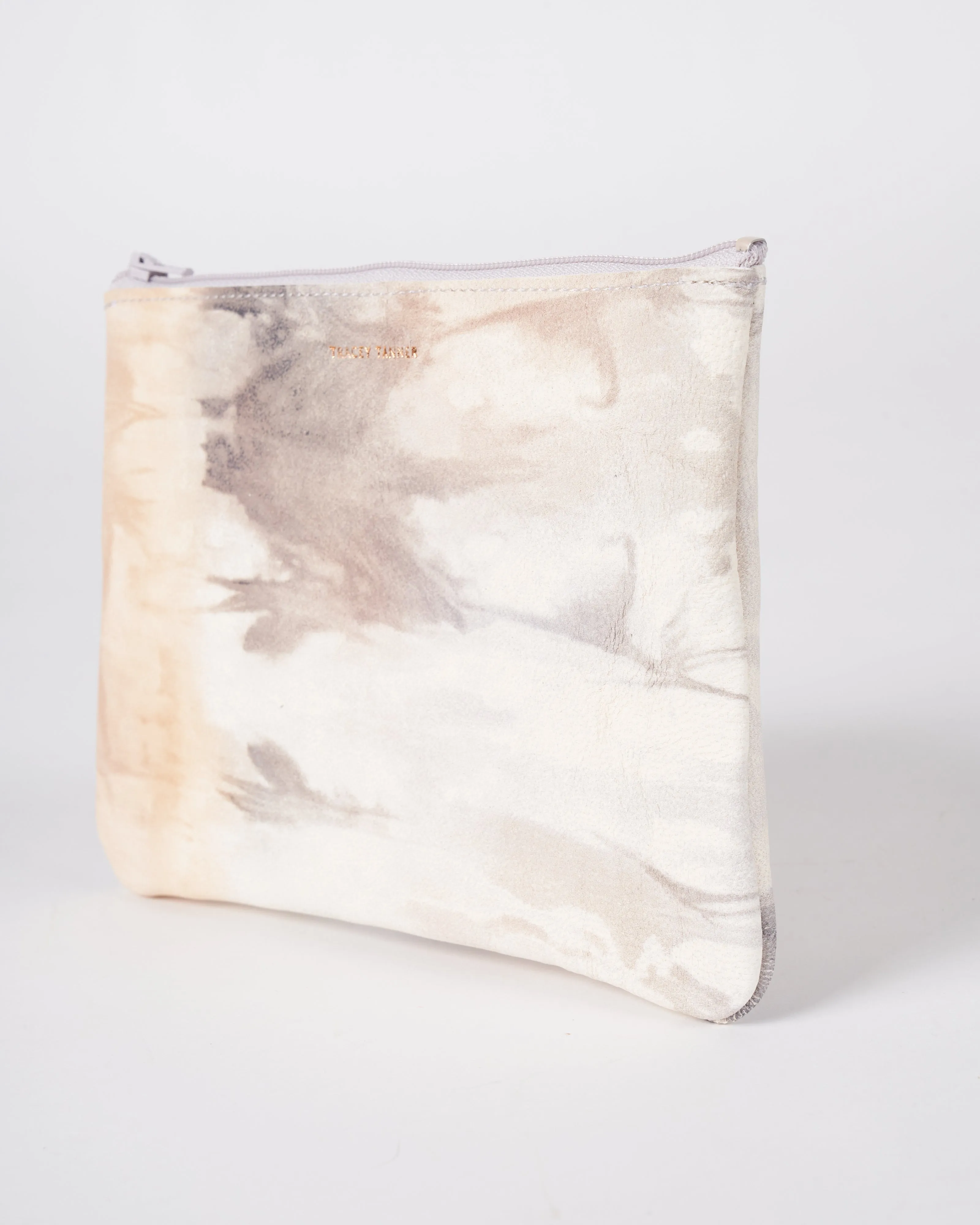 medium zip pouch - tie dye peach