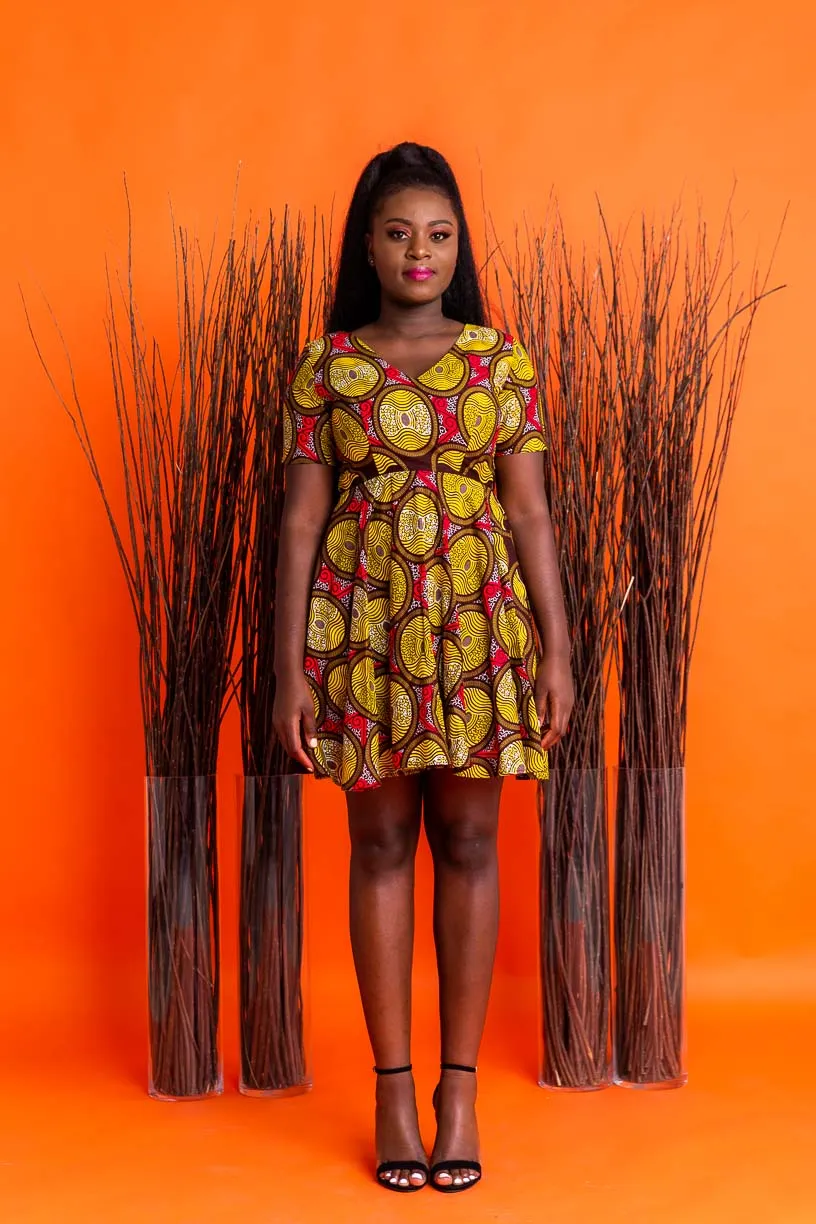 Mena Mini African Print dress