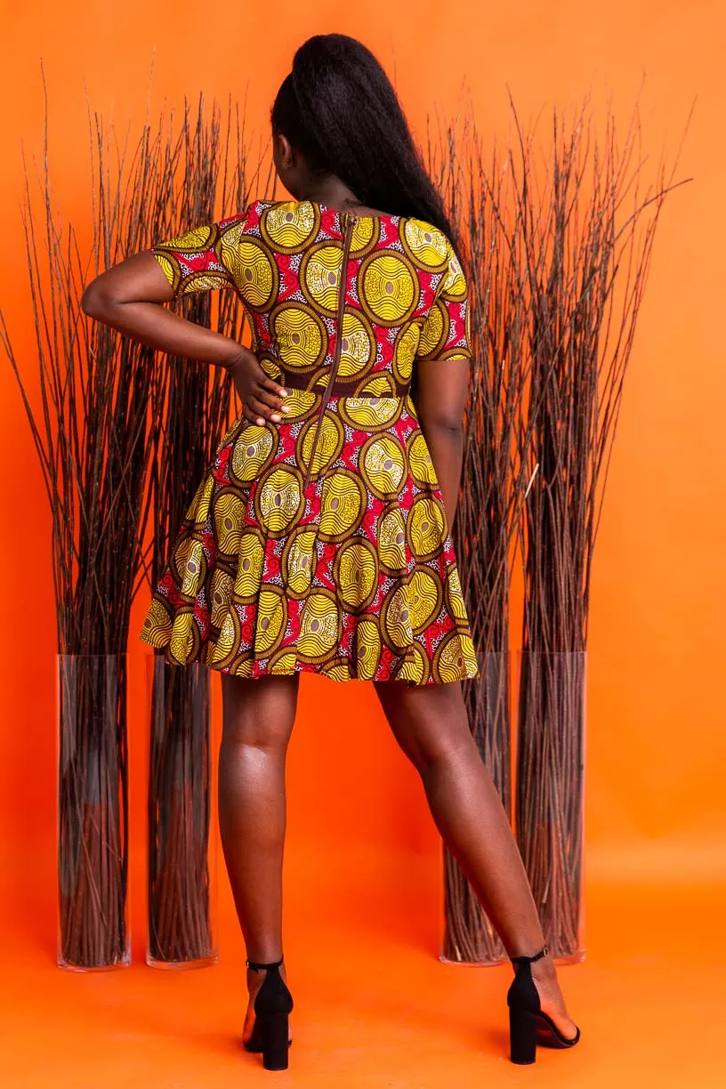 Mena Mini African Print dress