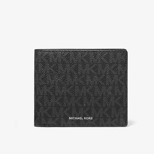 MICHAEL KORS Black Jet Set L-Fold w/ ID Bi-Fold Leather Wallet Gift Box NIB