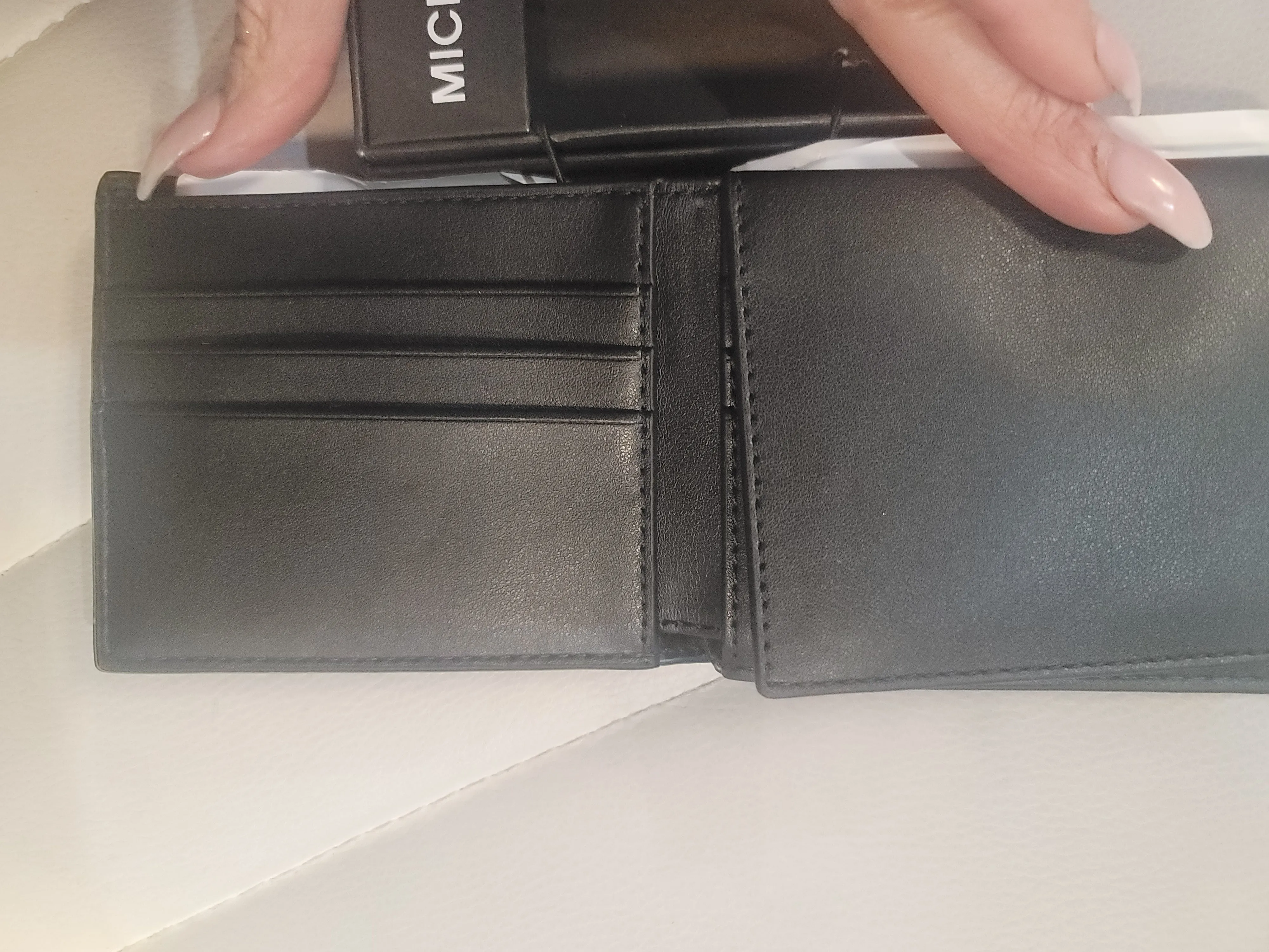 MICHAEL KORS Black Jet Set L-Fold w/ ID Bi-Fold Leather Wallet Gift Box NIB