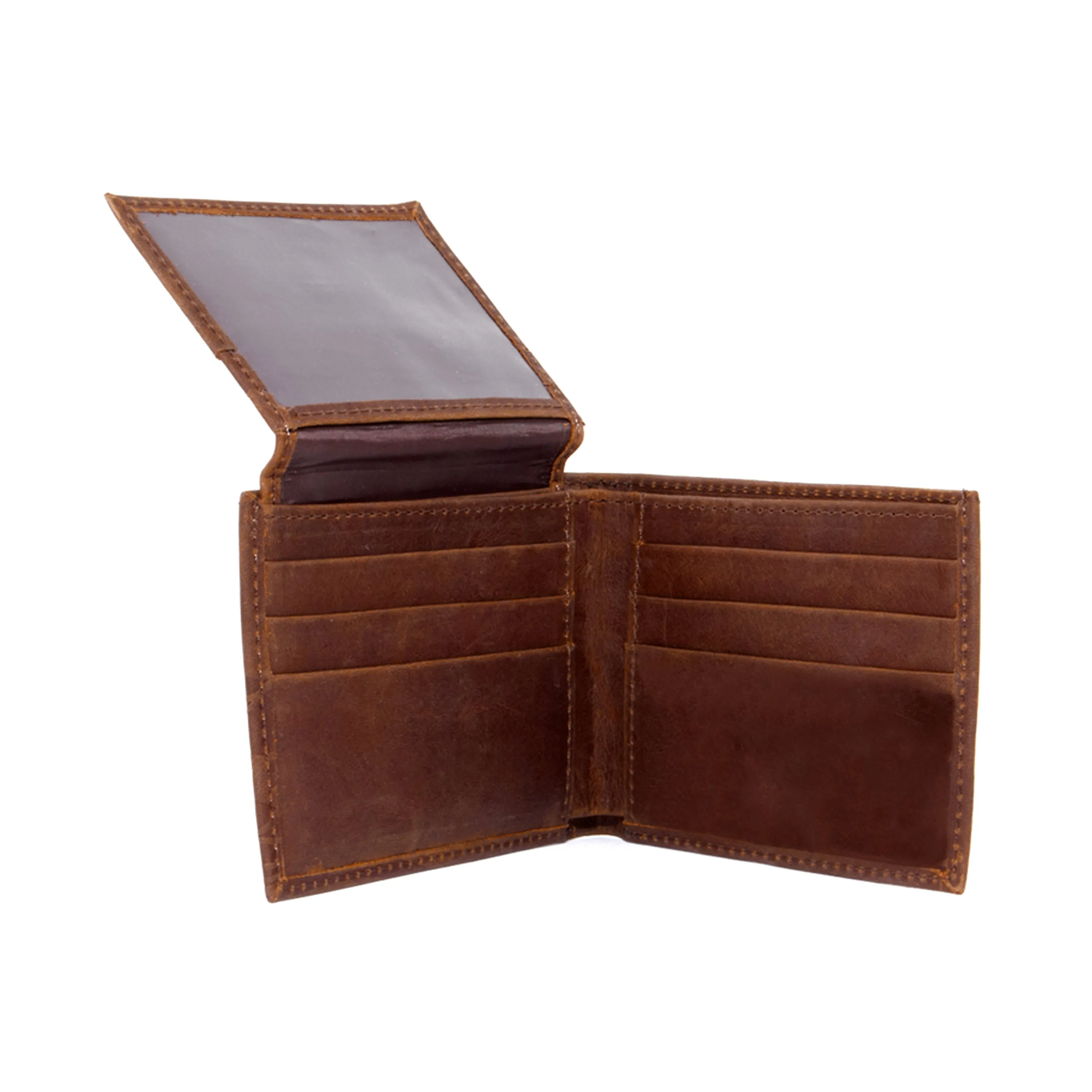 Michigan State Spartans Brown Bi Fold Leather Wallet