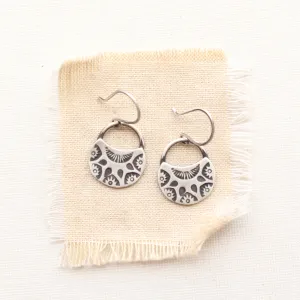 Midnight Bloom Silver Earrings