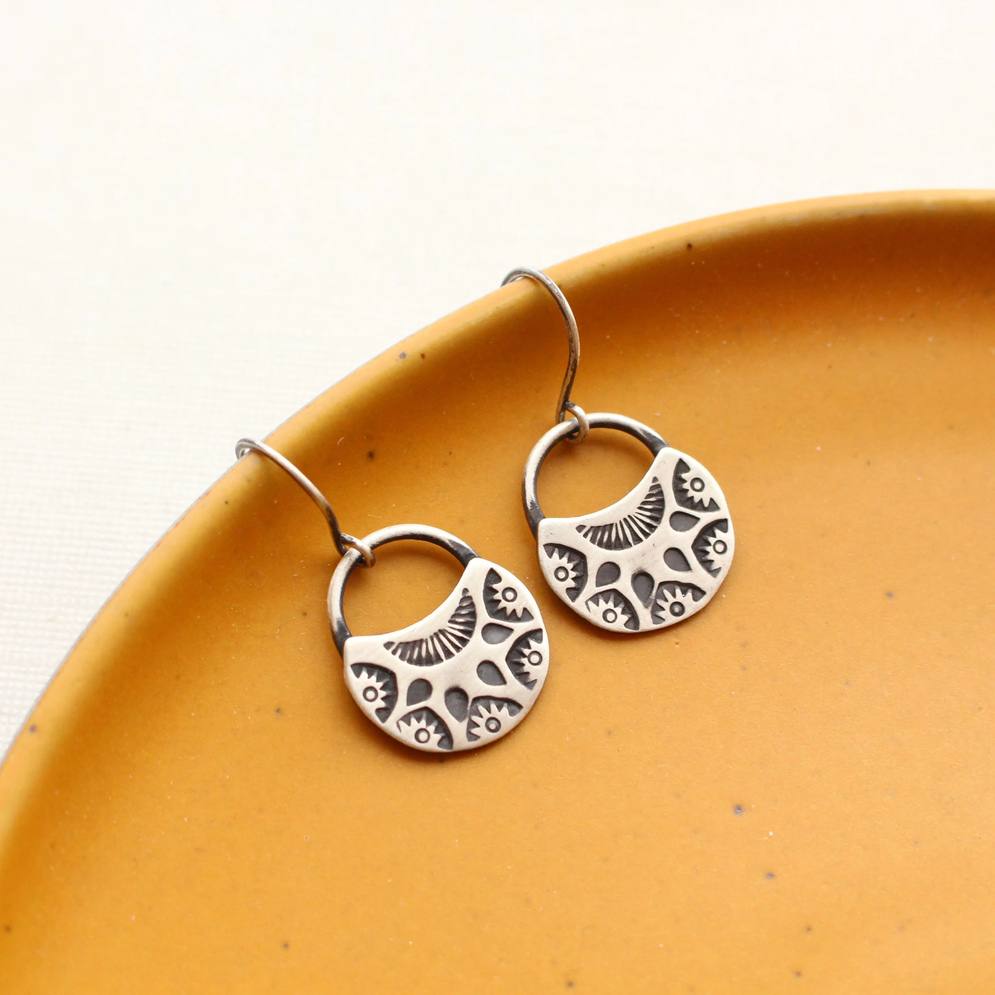 Midnight Bloom Silver Earrings