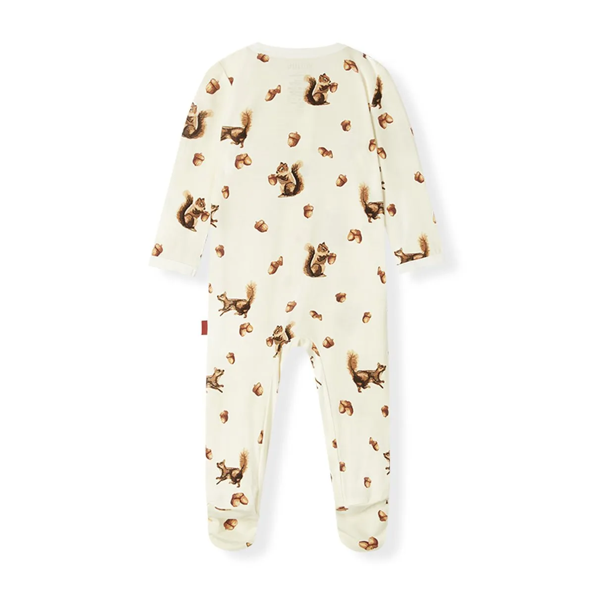 Milkbarn Luxe Stretch Zipper Footed Romper Chipmunk